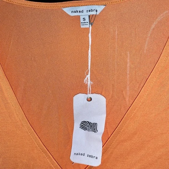 New Naked Zebra Tunic Top High Low Hem, Size Sm - Picture 3 of 4